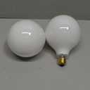 (2 Pack) G40 Incandescent Light Bulb 2700K Soft Light, Decorative Globe Light Bulbs,E26 Medium Base, Perfect use for Decor, Pendant, Bathroom/Vanity Mirror Makeup, Dimmable. White-Finish (25)