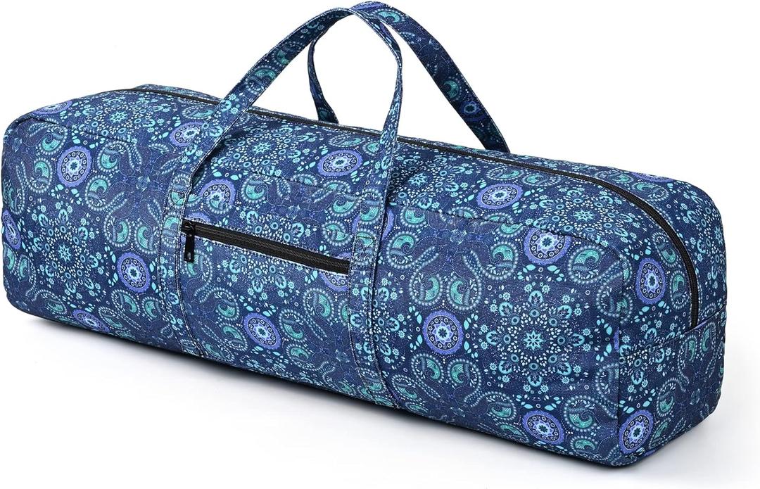 Boulder Bee | Yoga Mat Bag | Large Yoga Mat Carrier with Wet Pocket | Yoga Gifts | Gym Tote Bag for Women (Blue)
