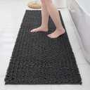 ILANGO Bathroom Rugs Dark Grey 44x24,Extra Soft Absorbent Chenille Bath Rugs,Thick Non-Slip Shaggy Bath Mat,Machine Washable Quick Dry Bath Mats for Bathroom Floor, Tub, Shower Accessories