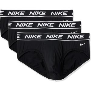 Nike Men's All Day Micro Stretch Hip Brief Underwear (3-Pack) (Black/Black/Black)