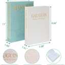 Aesthetic Decorative Books for Home Decor, Set of 2 Linen Faux Book Storage Boxes, Decorative Book Boxes for Coffee Table, Bookshelf, Mantel, Living Room, Office, Bedroom (Green+Beige)