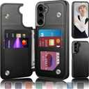 DJDUCK Designed for Samsung Galaxy S23 Plus Case Wallet with Card Holder, [Magnetic Clasp Cover] [RFID Blocking Leather Protection] Shockproof Women Men Cases for Samsung S23 Plus Black