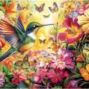 1000 Piece Puzzle for Adults Clearance, Spring Animals Bird Jigsaw Puzzle, Floral Nature Scene Jigsaw Puzzles 1000 Pieces, Challenging Puzzle Game for Home Decor, Gift for Adults, 28X20 inches