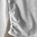 RoseSeek Girl's Bow Embroidery Long Sleeve T Shirts Lace Trim Crew Neck Ruched Cute Tee Tops Fall Clothes (Gray)