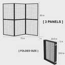 Foldable Grid Wall Panel 3PCS - Portable Heavy Duty Gridwall Display Rack with Detachable, Floor Standing for Retail Store, Craft Fair & Pop Up Events (3), 24 inches x 31 inches