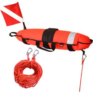 Spearfishing Float Dive Surface Marker Buoy Scuba Flag Diver Down Flag Gear for Diving (Orange)