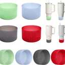 4Pcs Silicone Boots for Tumblers 40oz Fits Stanley/Hydrojug/Brumate/Simple Modern, More Bottles 2.9-3.1in Width Bottom Protector (Set3-Glitter-Green/Blue/Black/Red)