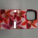 Compatible with iPhone 15 Pro Max Case,Dual-Layer Protection,Hard Shell with Silicone Interior,Slim Scratch Resistant Shockproof for Woman Men-Cute Colourful Flowers Lily