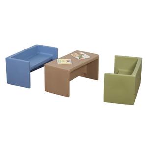 Children's Factory 3-in-1 Adapta-Benches for Kids, Flexible Seating Classroom Furniture, Pack of 3 Kids Chair Set (Woodland)