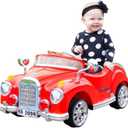 Kids Ride on Car with Remote - Classic Toddler Car for Kids Ages 3-6 - 6V Battery-Powered Ride on with Lights and AUX Port by Lil' Rider (Red)