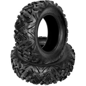 Heavy Duty 6PR 25x8x12 ATV Tires, Set of 2, Tubeless Four Wheeler & Mud Trail UTV Tires, All-Terrain Quad Tires for Sand, Rock & Gravel, Puncture Resistant, Fits 12" Rims