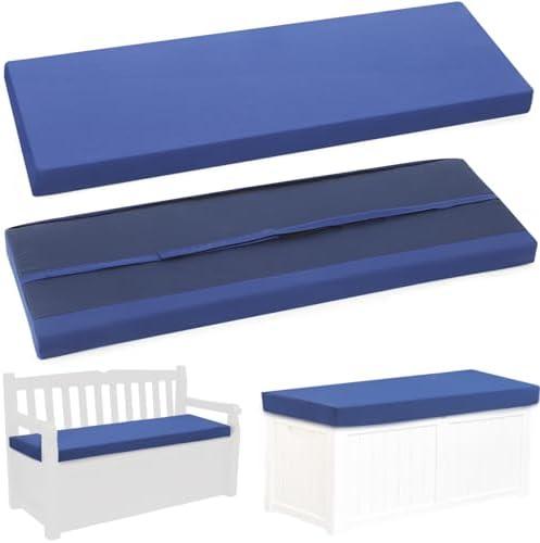 HunnmingRe Outdoor Storage Bench Cushion 48 x 16 x 3 Inch Waterproof Navy Blue Patio Furniture Cushions 3 Year Fastness with Hook and Loop for Indoor Outdoor Storage Bench Patio Settee Porch Swing