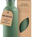 Bambaw 24 oz Stainless Steel Water Bottle, Green, Dishwasher Safe, Non Insulated, No Straw Sage Green