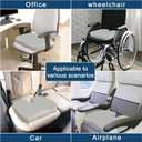 Seat Cusion, Relief Pressure Memory Foam Cusion for Office Chairs & Car Seat, Ergonomic Design Seat Cusion for Tailbone Pain Relief, Sciatica & Back Support (Grey, Cusion)