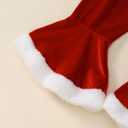 Toddler Girl Christmas Outfit Santa/Christmas Tree Sweatshirt+Velvet Bell-Bottoms Clothes (12-18 Months, Bow-red)