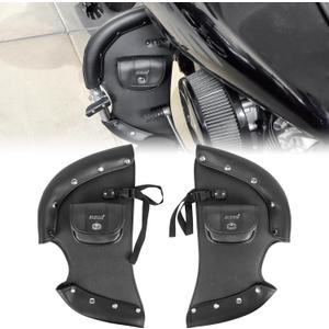 AUFER Highway Crash Bar Cover Soft Closeouts Soft Lowers Chaps Leg Warmer Bag Rain Wind Lower Deflectors Guard Cover Compatible With For 2014-2020 Indian Chief Chieftain Thunder Stroke Models