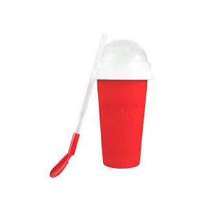 Slushie Cup, 1 Pack Slushy Maker Cup, Frozen Magic Squeeze Cups for Juice Milk Yogurt Ice Cream Make, DIY Smoothie Cooling Cup (Red)