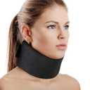 Soft Foam Neck Brace Universal Cervical Collar, Adjustable Neck Support Brace for Sleeping - Relieves Neck Pain and Spine Pressure, Neck Collar After Whiplash or Injury (Black, 3.5" Depth, Medium)