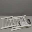 Fldofaves Dog Gate Indoor,18"-45" Extra Wide Metal Short Dog Gate to Step Over, 14" Tall Small Pet Gate with 3 Extension Kits, Pressure Mounted for Doorways & Stairs (White)