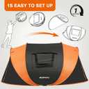 Pop Up Camping Tent, 6 Person Instant Tent Waterproof PU4500mm, Spacious Ventilated Camping Tent with Front Porch, Quick Setup Lightweight Portable for Outdoor Camping Hiking Beach