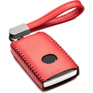 Vitodeco Leather Remote Key Case Cover Protector Comaptible with Mazda 3, Mazda 6, CX-5, CX-50, CX-3, CX-30, CX-9, CX-90, CX-70, 4-Button, Red