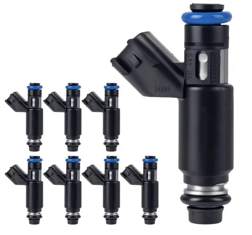 8 Pcs GM12580426 OE 5.3L Flex Fuel Injectors Compatible wIith Chevy 5.3 Tahoe Silverado Suburban 2002 2003 2004 2005 2006,Compatible with GMC Yukon Xl Sierra 1500 |Flex Engine| |4 Holes