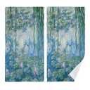 Hand Towel Set Monet Water Lilies Willow Floral Spring Absorbent Towel for Bathroom 14.4 x 28.3 Inch