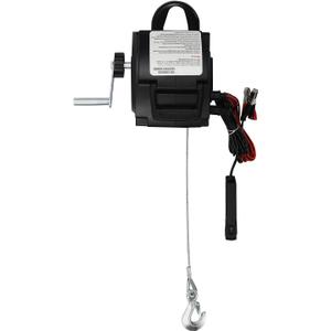12V Electric Winch 6000lbs Rolling Force with Hand Crank for Boats Trailers Trucks Rated Pull Force 2000lbs