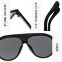 IKANOO Retro 70s Aviator Sunglasses for Women Men Oversized Classic Vintage Square Aviator Trendy Shades (Black/Brown)