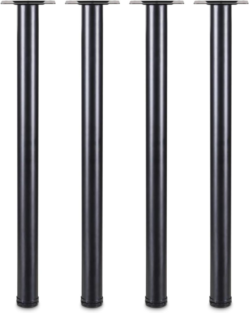 LCSDLHLSY 40Incn Metal Table Legs,Modern Desk Leg,DIY Coffee Desk, Dining Desk,Bar Support FeetSide Table,Adjustable Round Furniture Legs Set of 4(Black).