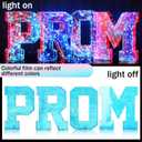 4 Pcs Iridescent Decorations Prom Letter Lights 3D Large Prom 2025 Light up Sign Marquee Prom Letters 9.8in Prom Decorations for 2025 Graduation Party Supplies