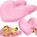 Nuogo 2 Pcs 11" Valentine's Plates Heart Shaped Melamine Plates Large Unbreakable Heart Dessert Dinner Charger Salad Serving Charger for Valentine's Party Anniversary Dating Wedding Table Decor (Pink)