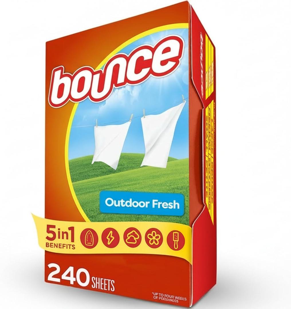 Bounce Fabric Softener Sheets, Outdoor Fresh Scent, 240 Count