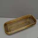 4 x 4 Pcs Gold Kitchen Drawer Baskets Stainless Steel Storage Container Mesh Storage Golden Utensil Holder Wire Basket Stackable Drying, 12 x 5 x 2 Inch
