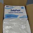 JollyPack 1000 Count White Beverage Napkins - 1-Ply 4.9 x 4.9 Folded Bulk Cocktail Napkins Paper, Lunch Paper for Restaurants, Bar and Party - 9.8 x 9.8 Unfolded