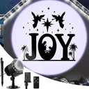 Hohean Christmas Nativity Projector Lights Outdoor Indoor, Waterproof LED Christmas Joy Themed Nativity Scene Projector with Timer Remote for Wall Windows Garage Doors Yard Xmas Decor(White)
