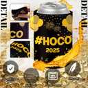 24 Pcs 2025 Homecoming Party Decorations Hoco Can Cooler Sleeve Drink Sleeves for 12 oz Beverage Can Black Gold for Welcome Back to School Homecoming Celebration Supplies