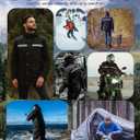 iCreek Rain Suit Waterproof Jacket and Trouser Suit Raincoat for Men and Women Outdoor All-Sport Breathable Anti-storm (Black, M)