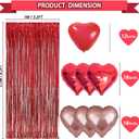 Guudmua 72 Pcs Valentines Day Decor Kit, Happy Anniversary Decorations - Balloon Set, 1000 Pcs Dark-Red Rose Petals, "I LOVE YOU" banner, Multi Decors For Romantic Decorations Special Night