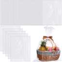 Kolldenn 50 Pcs Large Cellophane Bags 24 x 30 Inch Valentine's Day Clear Cellophane Wrap for Gift Baskets Clear Gift Bags Packaging for Baby Bridal Shower Weddings