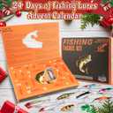 2 x 24 Days Fishing Lure Advent Calendar 2025 for Men & Teen Boys, 24 Unique Artificial Baits for Fresh/Saltwater | Christmas Countdown Gift for Anglers (Crankbaits, Poppers, Minnows, Jigs, Frog Lures)