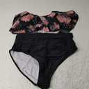 ADOME Women Bikini Set Tummy Control Swimsuit Two Piece High Waist Floral Swimwear Plus Size XXL