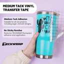 TECKWRAP Glossy Black Permanent Vinyl & Transfer Tape for Vinyl-12 x 10 FT w/ Red Alignment Grid Transfer Paper, Medium Tack Transfer Tape Black Vinyl Bundle for Decals, Signs Stickers, Home Decor