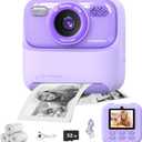 masterbee Kid Camera Instant Print Photo, Birthday Gifts for Girls and Boys, Kids Digital Camera Toys, 1080P HD Video, 3 4 5 6 7 8 9 10 11 12 Year Old Boy Gifts/Girl Gifts (Purple)