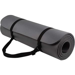 Yoga Mat, 1/2-Inch Extra Thick High Density Exercise Mat, Anti-Tear Exercise Yoga Mat with Carrying Strap, Suitable for Various Yoga Exercises (Grey)