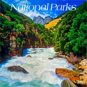 National Parks | 2026 12 x 24 Inch (Hanging) Monthly Square Wall Calendar | Plastic-Free | BrownTrout | Scenic Yosemite Yellowstone Nature