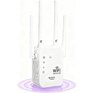 2026 WiFi Extenders Signal Booster for Home, 1200Mbps Dual-Band 5GHz 2.4GHz Signal Long Range Up to 10000 sq. ft & 50 Devices (4 Antennas)