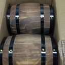 2 Pcs Wood Wine Barrel Vase 8" x 6.5"  Vintage Flower Vase Container Rustic Barrel Planter for Wedding Reception, Table Decoration, Home Indoor/Outdoor Garden, Kitchen, Party