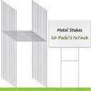 Remiawy Yard Sign Stakes Metal, 17x7 Inch Yard Sign Holder Stand for Ground Outdoor, 10 Pack Wire Metal Stakes for Corrugated Plastic Blank Lawn Posts Estate Garage Sale