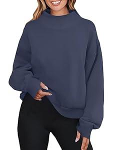 ZESICA Women's Oversized Sweatshirts Turtleneck Long Sleeve Chunky Loose Fleece Y2K Pullover Hoodies Tops
